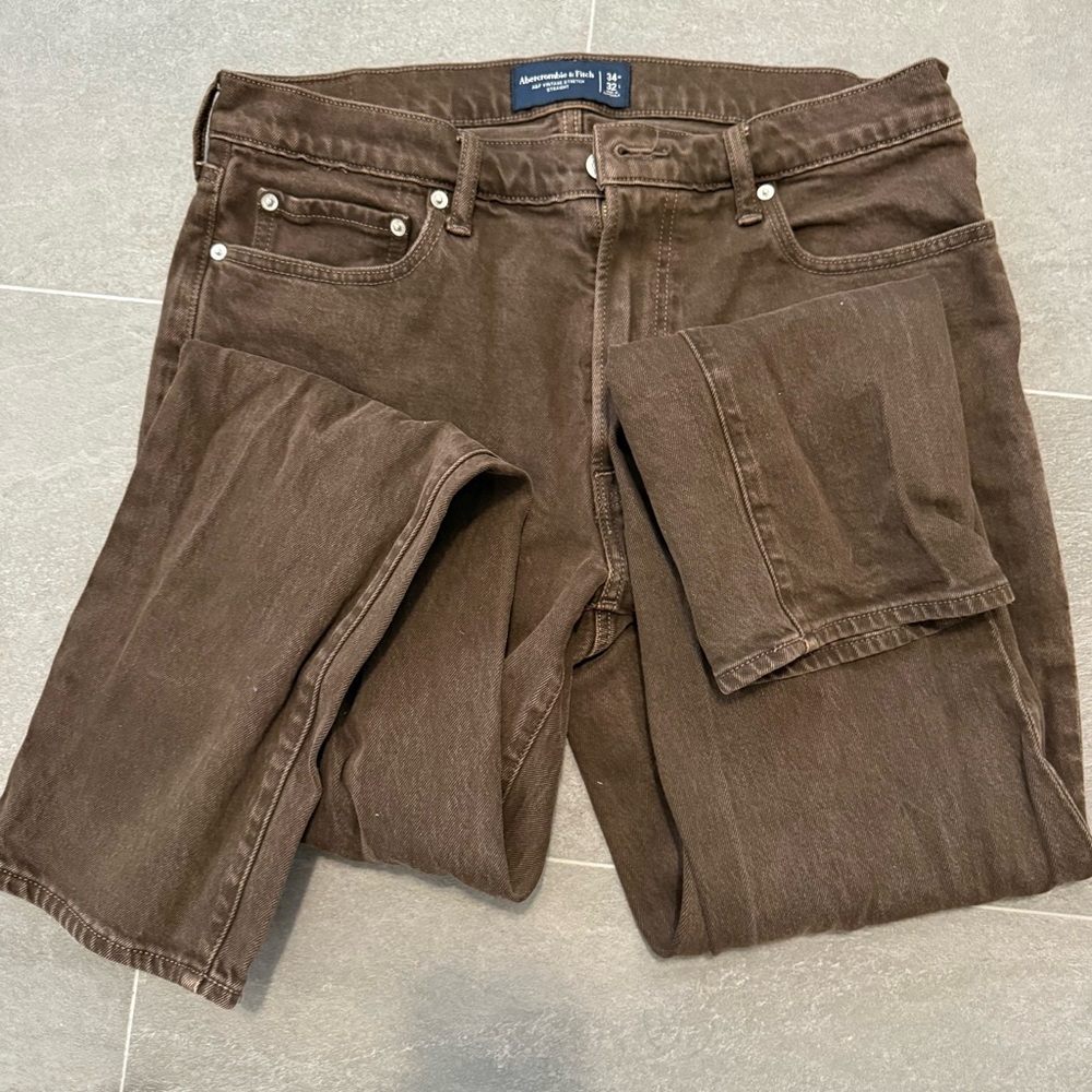 Abercrombie & Fitch Brown Straight Leg Jeans